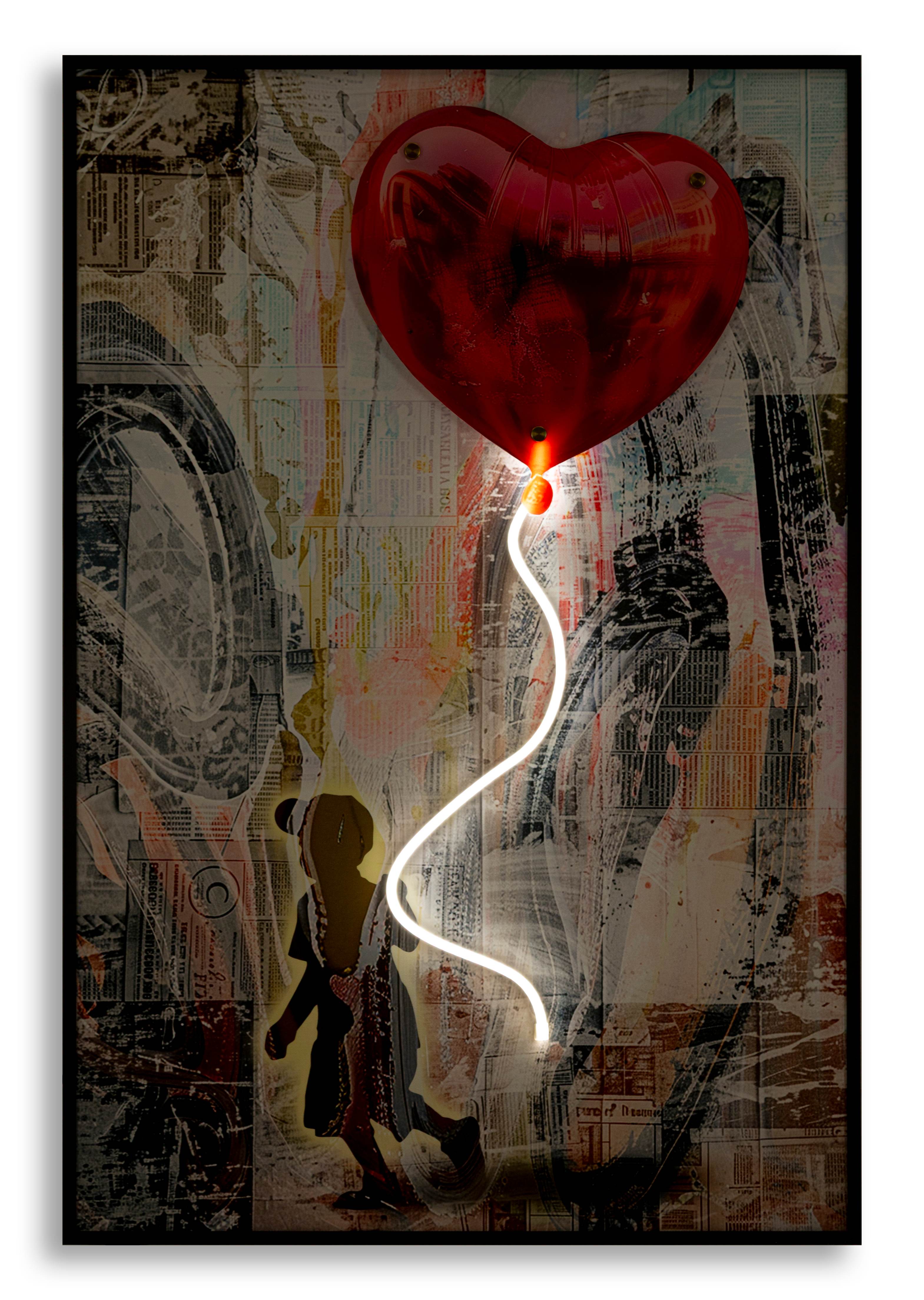 Luminara Herz LED Wandbild Acryl 3D 60x90 cm Modern