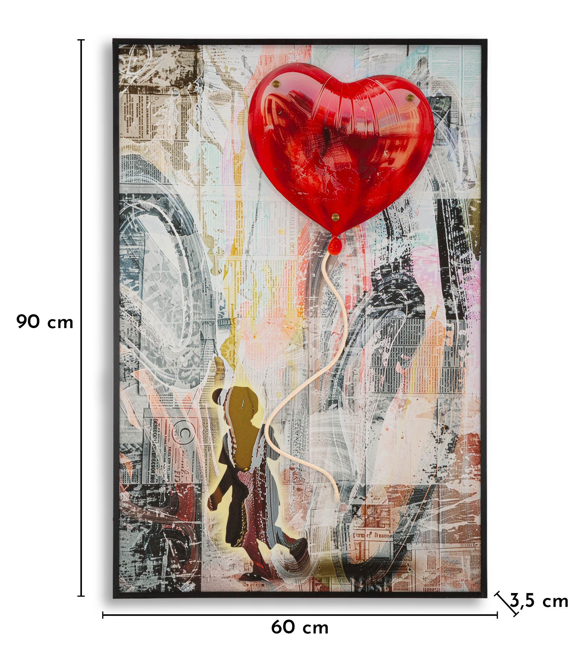 Luminara Herz LED Wandbild Acryl 3D 60x90 cm Modern