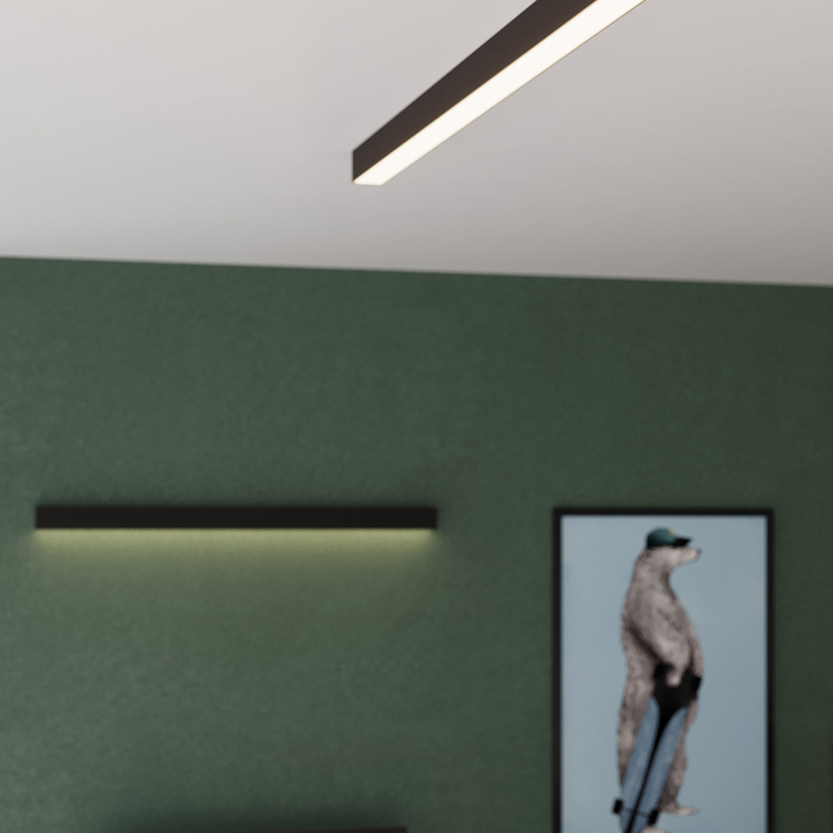 Moderne LED-Deckenleuchte PINNE 67 Schwarz neutralweiss