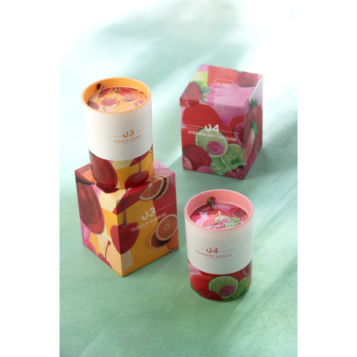 J -Line Kaars - Strawberry Daiquiri - groß - 70U