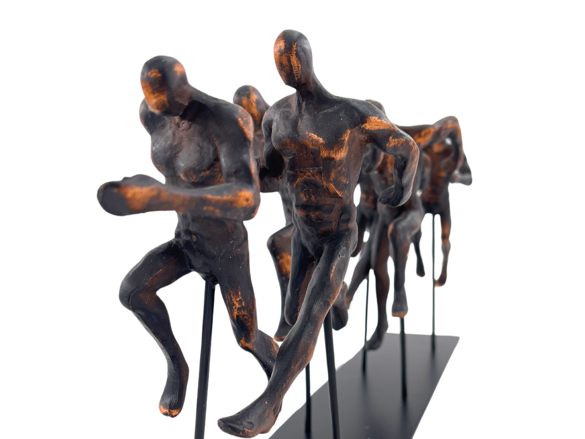 Skulptur Laufende Athleten – Bronze Schwarz