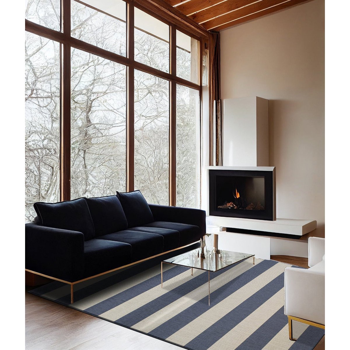 Flache gewebte Matten zeitgenössisches Design Outdoor -Innenraum Mykonos