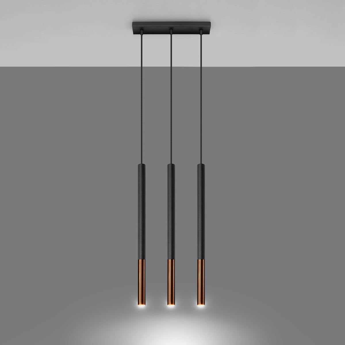 MOZAICA 3L hanging light black/copper
