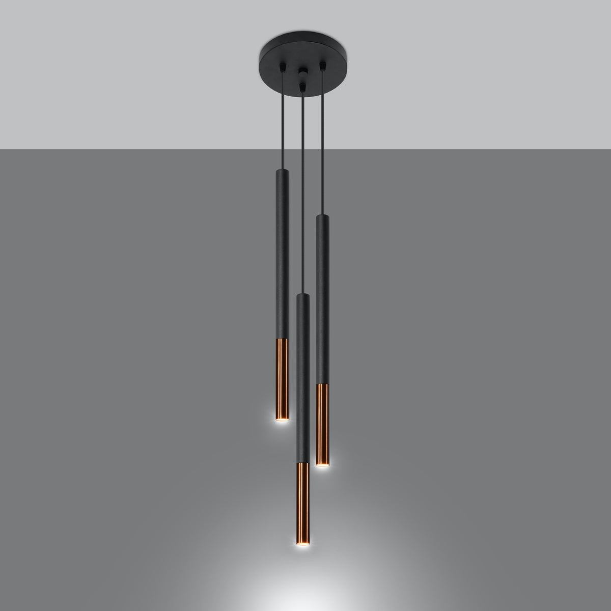 MOZAICA 3P hanging light black/copper