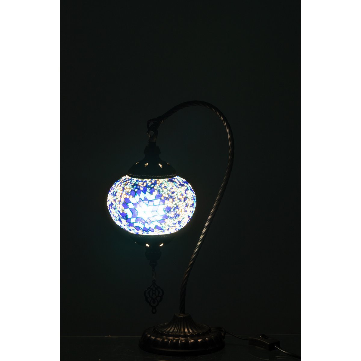 J-Line Lampe Mosaik Hängend Glas/Metall Blau