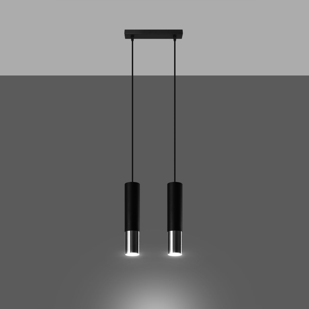 LOOPEZ 2 hanging light black/chrome