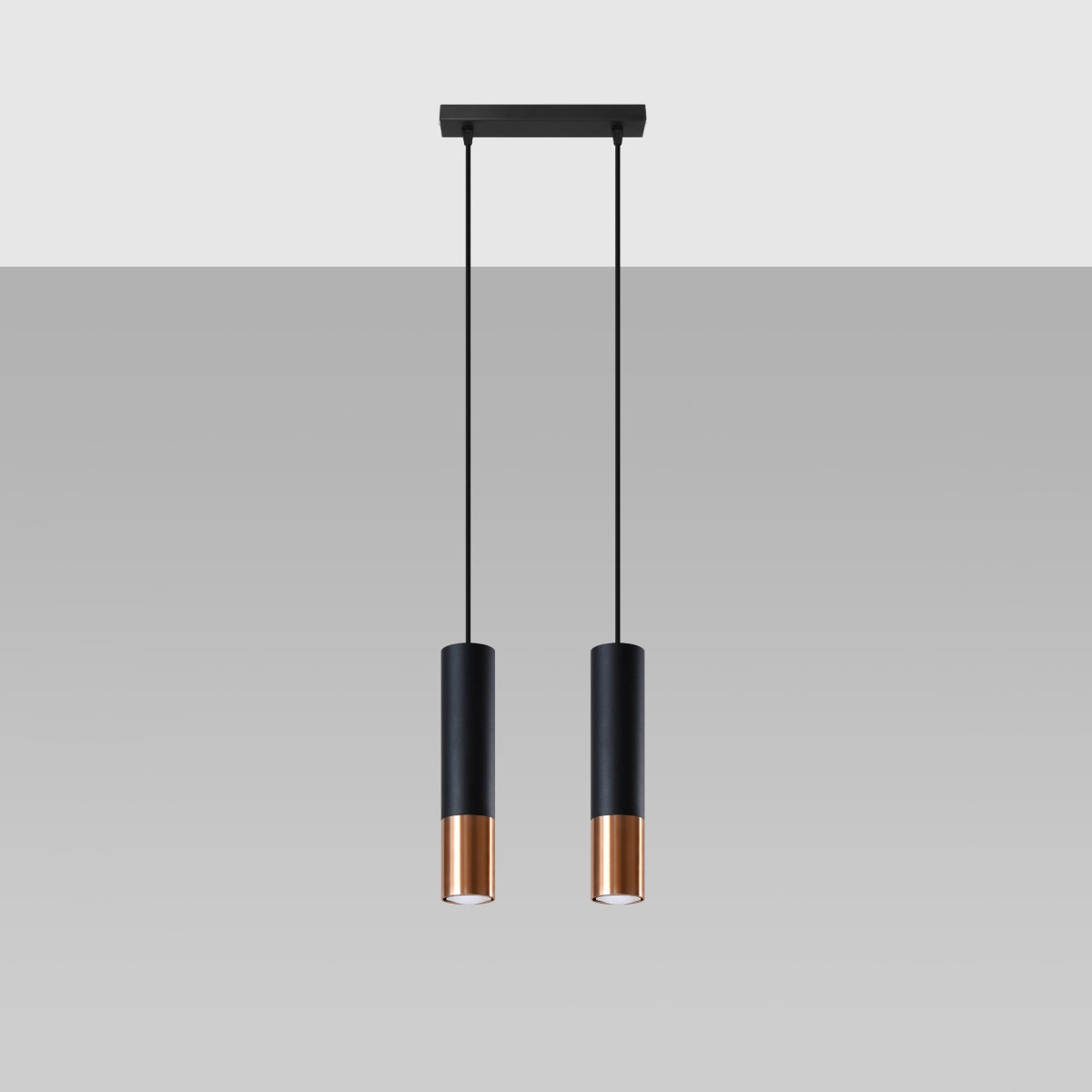 LOOPEZ 2 hanging light black/copper