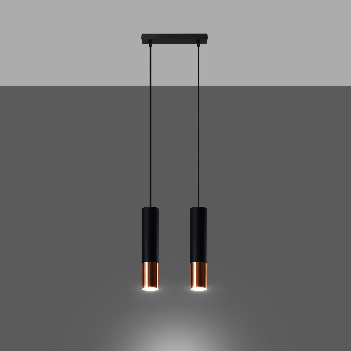 LOOPEZ 2 hanging light black/copper