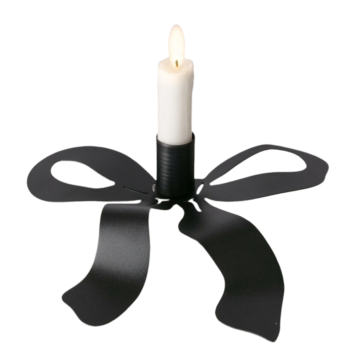 Kerzenhalter Red Black Bow Handgefertigt Schleifen Design Metall Dunkelrot oder Schwarz Weihnachten