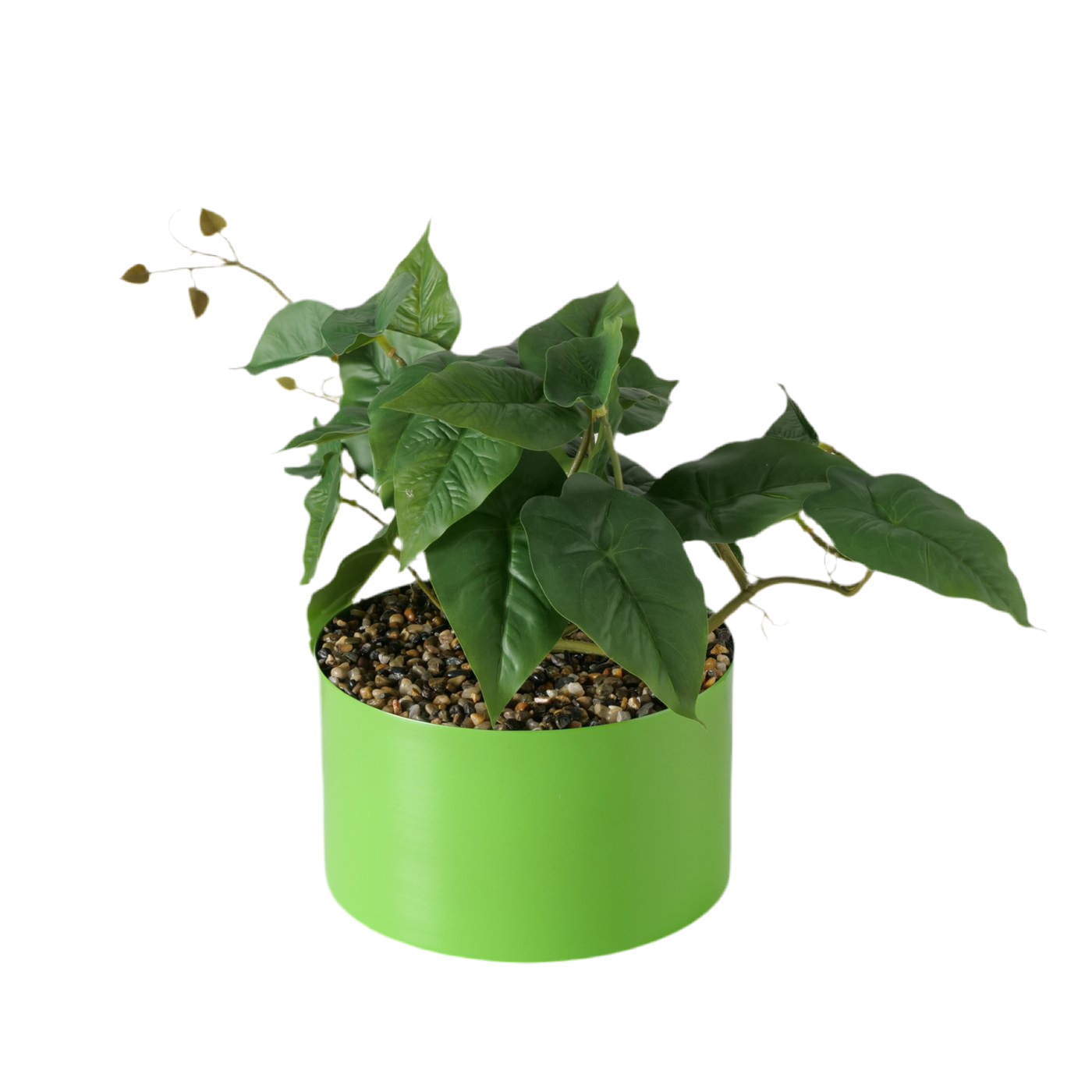 Kunstpflanze Efeutute im grünen Metalltopf mit Ständer Dekopflanze