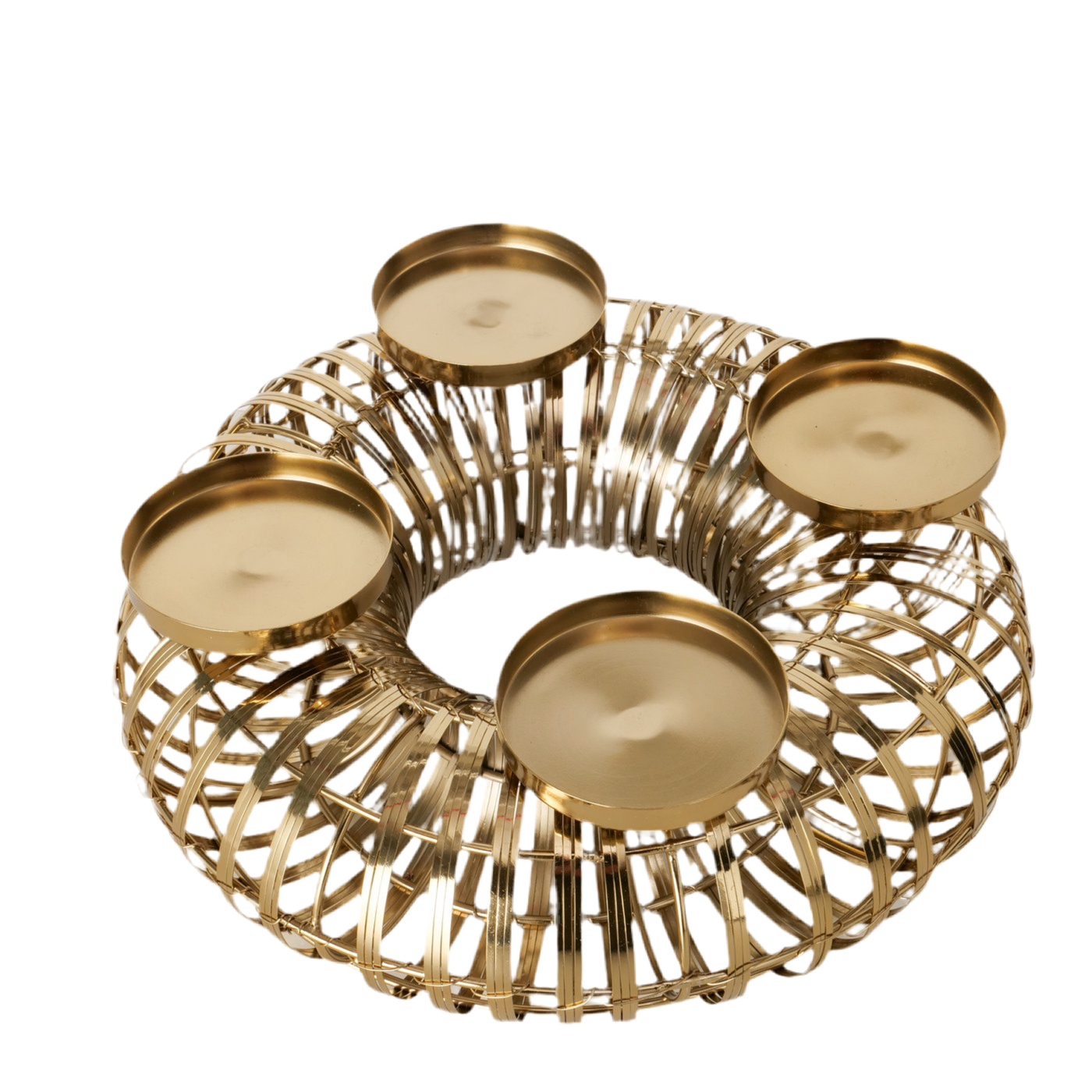 Glori Adventsglanz Kerzenleuchter Gold 4-flammig 32cm Metall Handgefertigt