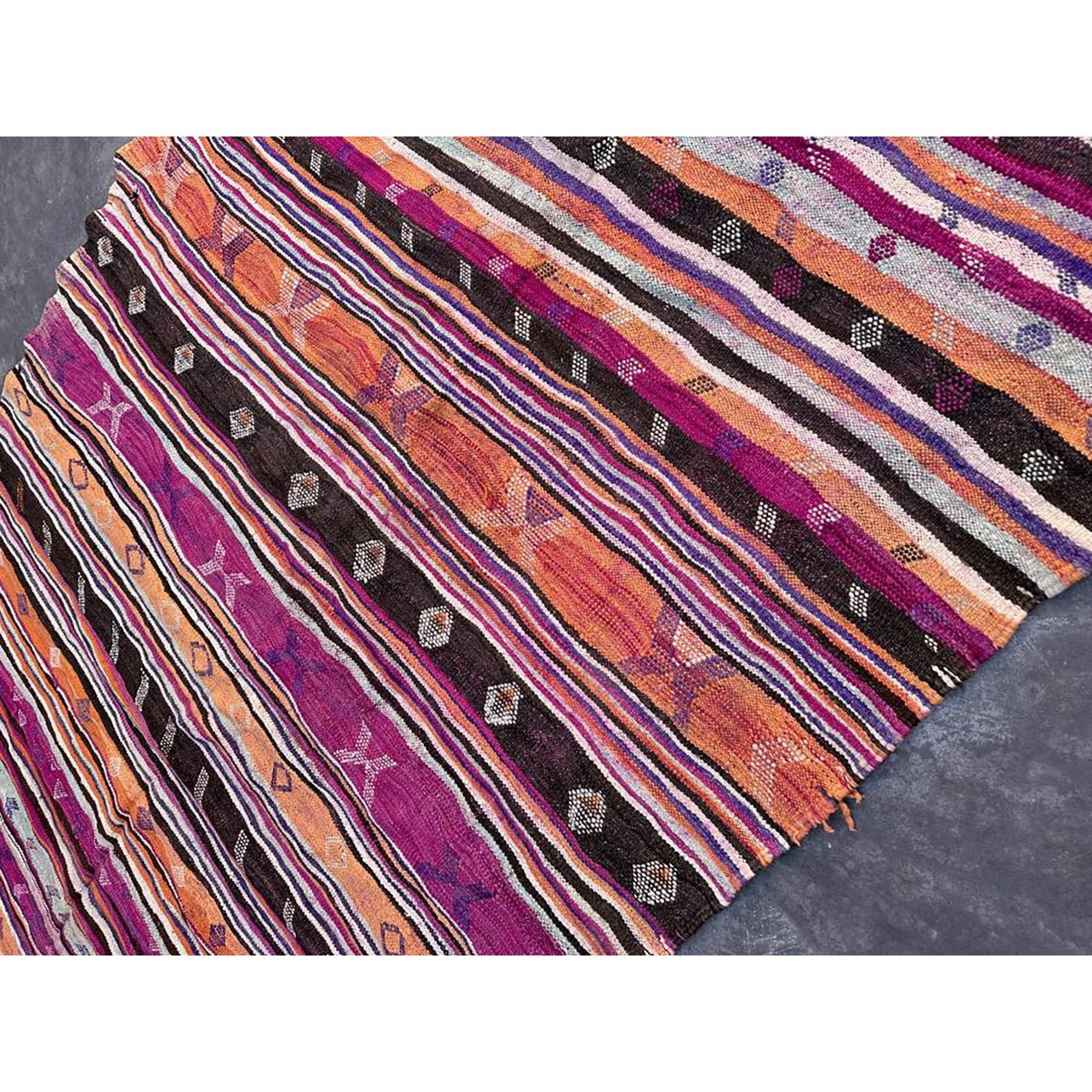 Marokkaner Berber Kilim reiner Wolle 192 x 342 cm Teppich