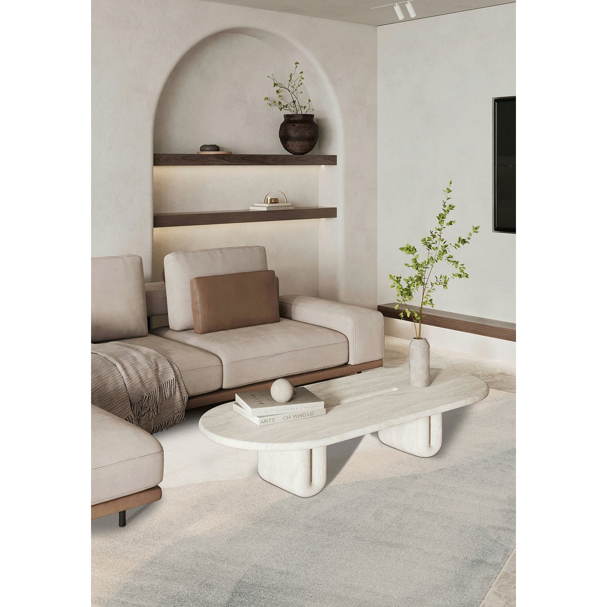 Abstrakter Aquarellteppich in recyceltem Polyester -Aquarell