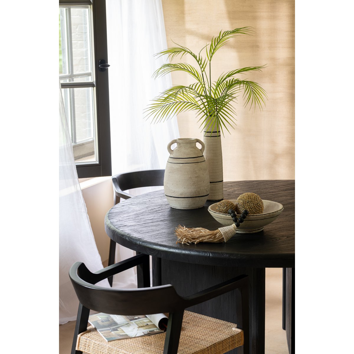 Tisch Round Teak – Holz – Schwarz