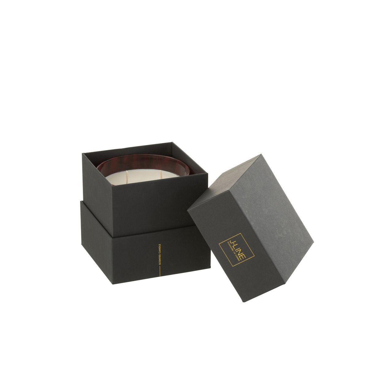 J-Line Duftkerze Noa – Sandelholz – Glas – Rot – klein – 50U