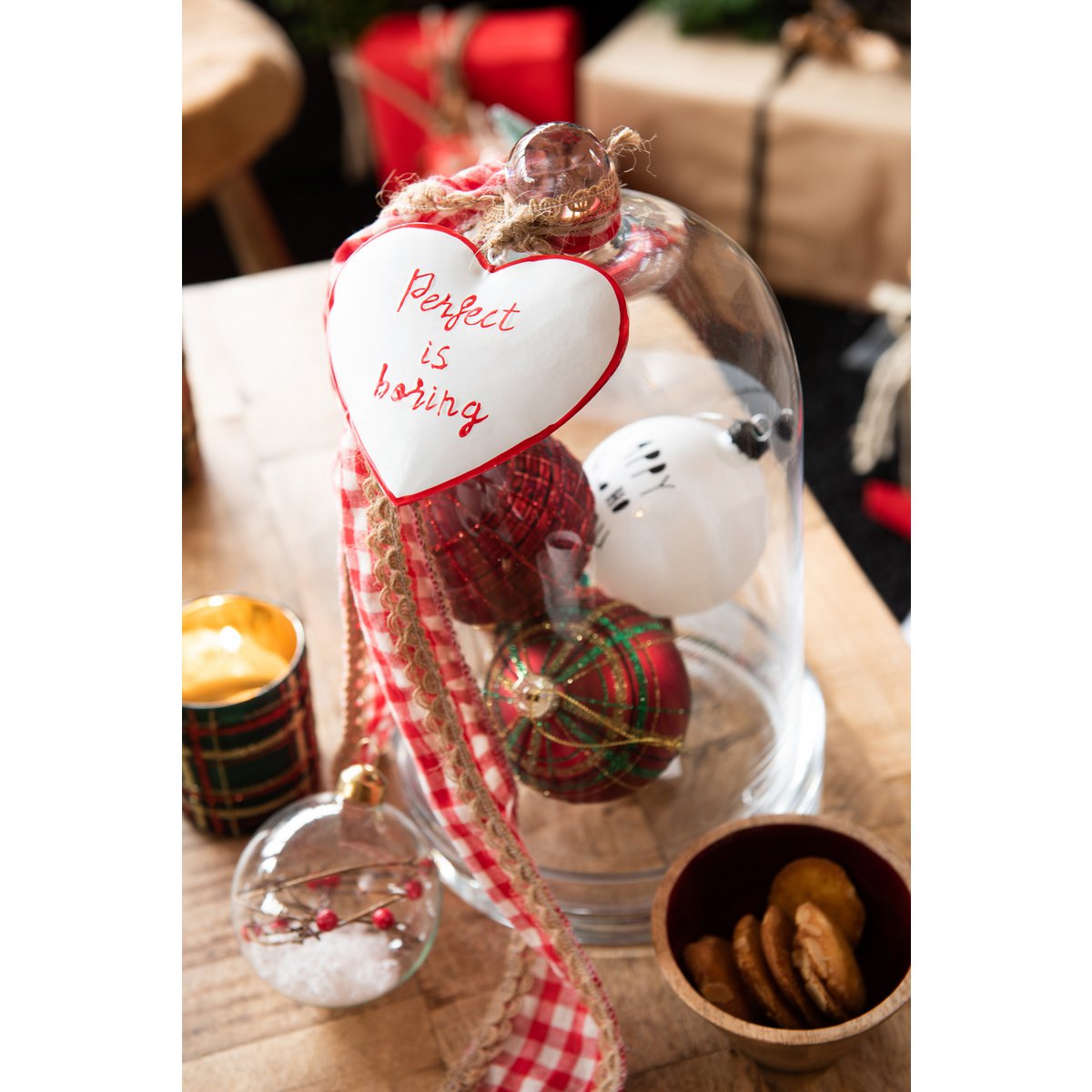 Set aus 6 Rauten-Weihnachtskugeln in Rot und Grün – 8 cm, Glas