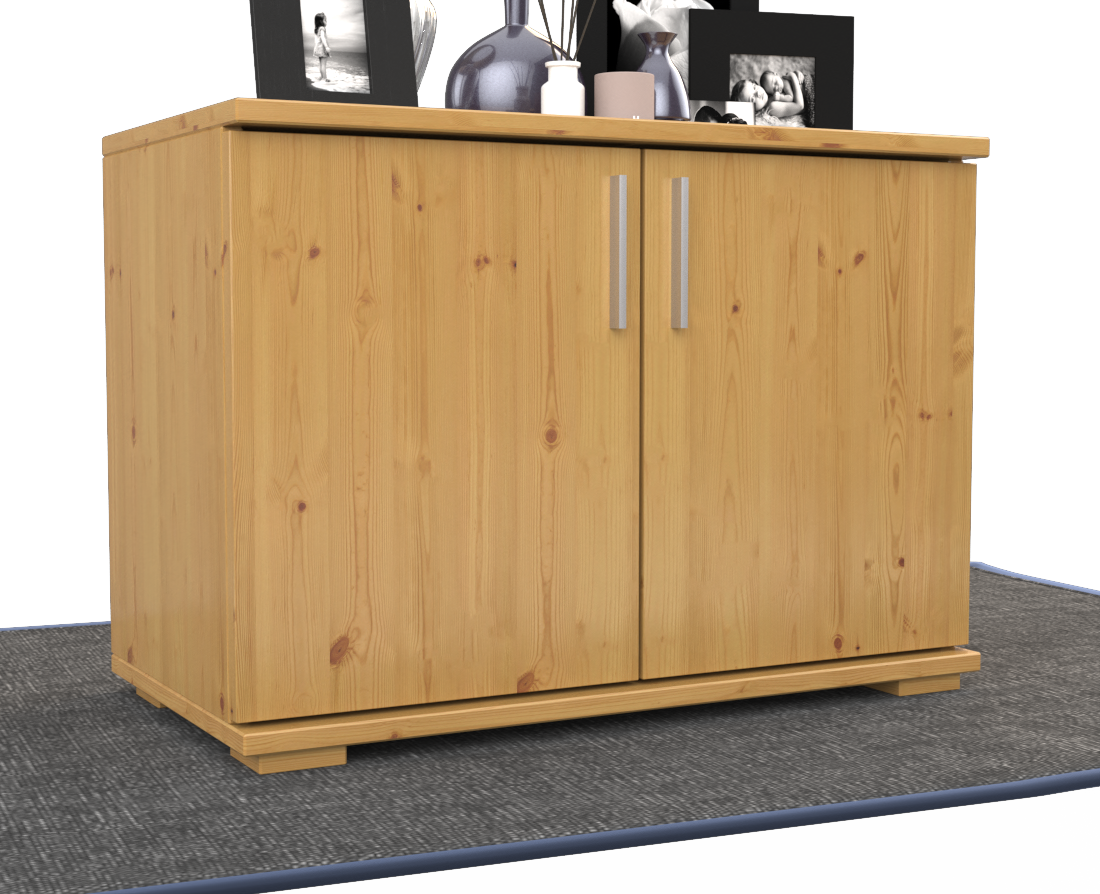 Nobis Kommode Sideboard | 2 Türig | 57cm hoch | 100% Bio Kiefer Massivholz