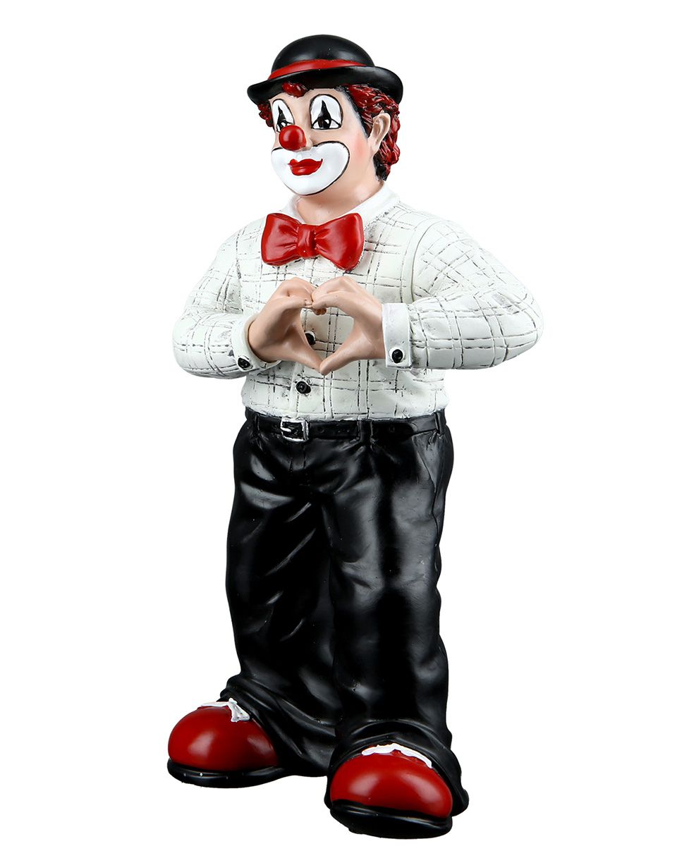 Clownfigur Von Herzen aus Kunstharz - Liebevolle Dekoration