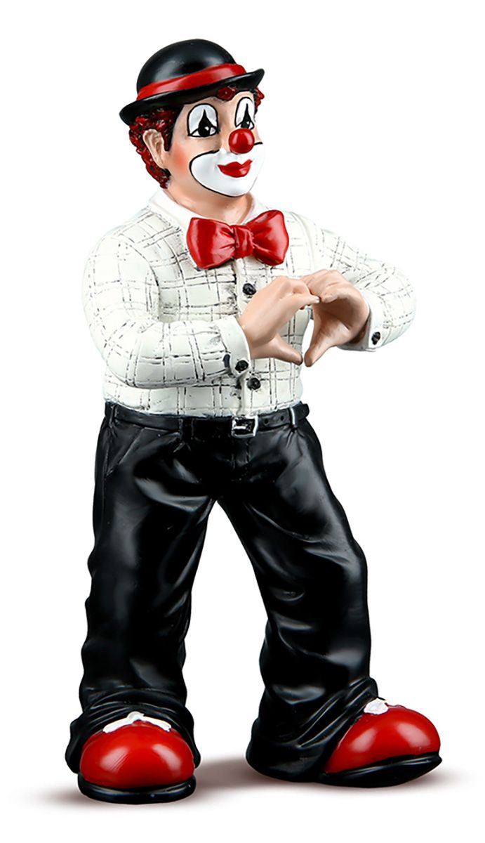 Clownfigur Von Herzen aus Kunstharz - Liebevolle Dekoration