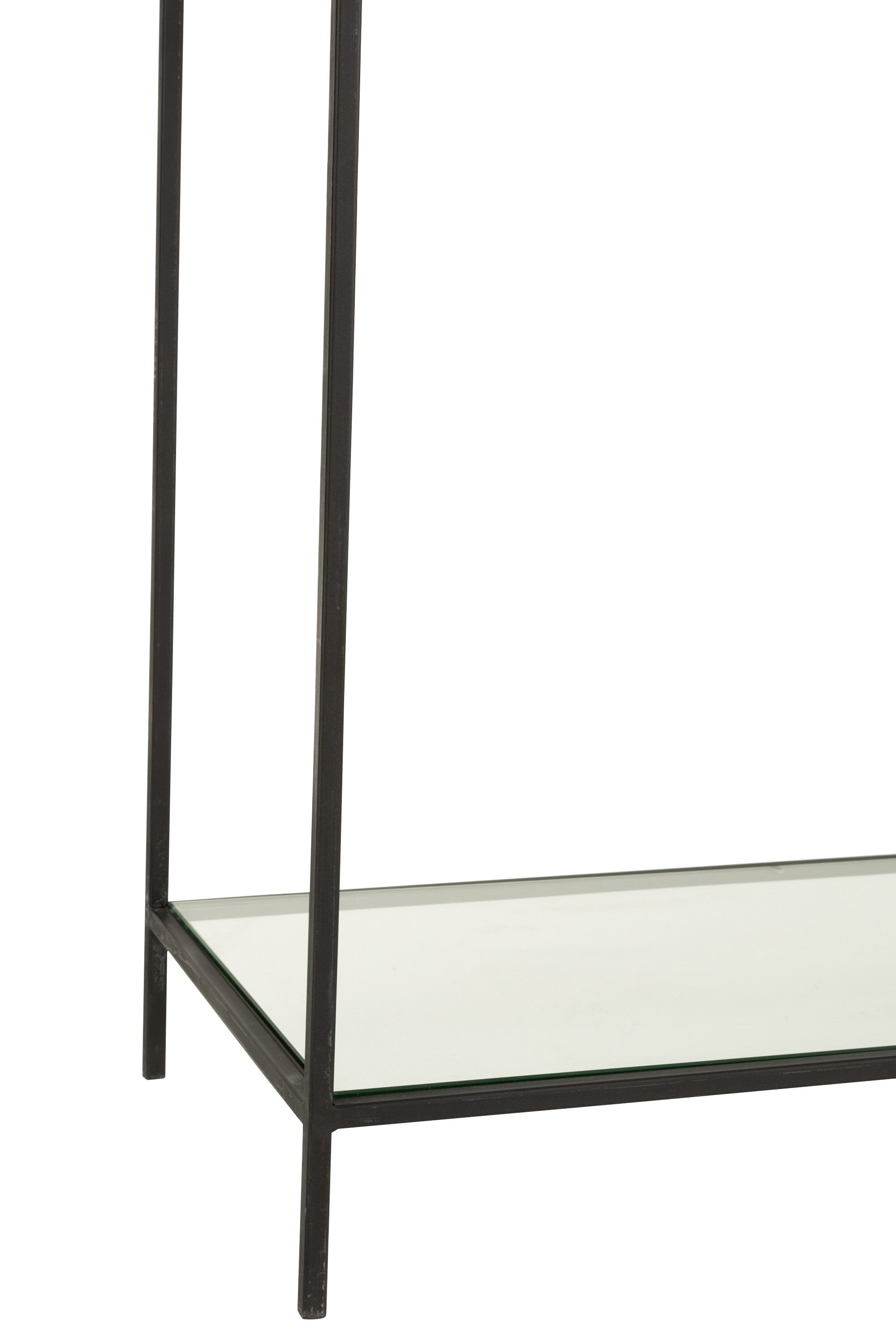 Elegantes 2-teiliges Regal Mixon im Kreisdesign aus Metall und Glas in Schwarz