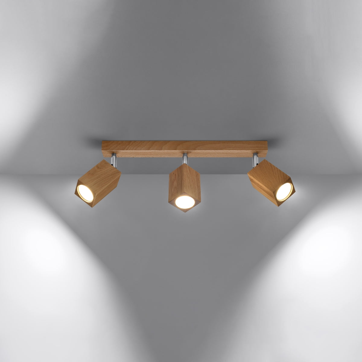 Plafondlamp KEKE 3 eiken
