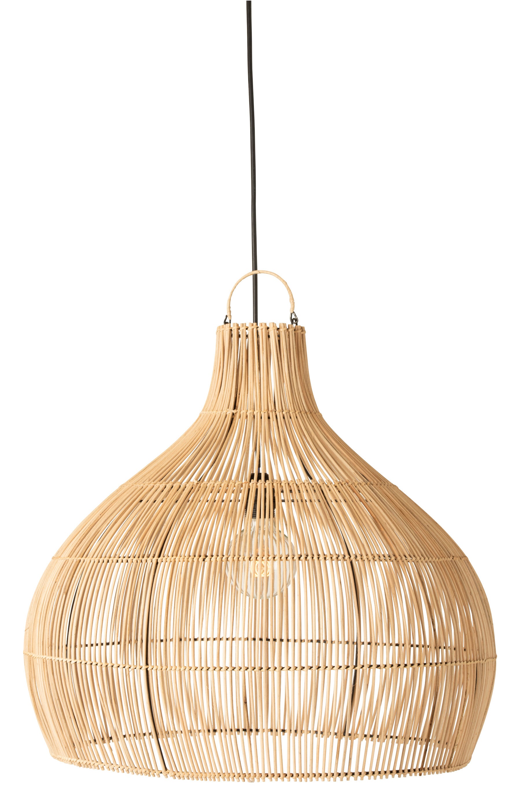 Lampenschirm "Birne" aus Rattan | Natürliches Design | Große Dimensionen