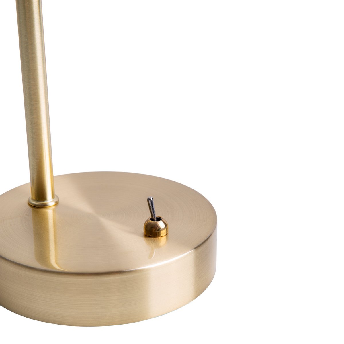 Tischleuchte "LIBBY", klassische Tischlampe aus messingfarbenem Metall und getöntem Glas in Amber, mit E14-Fassung, für Esszimmer, Wohnzimmer, Diele oder Büro, 34 cm hoch