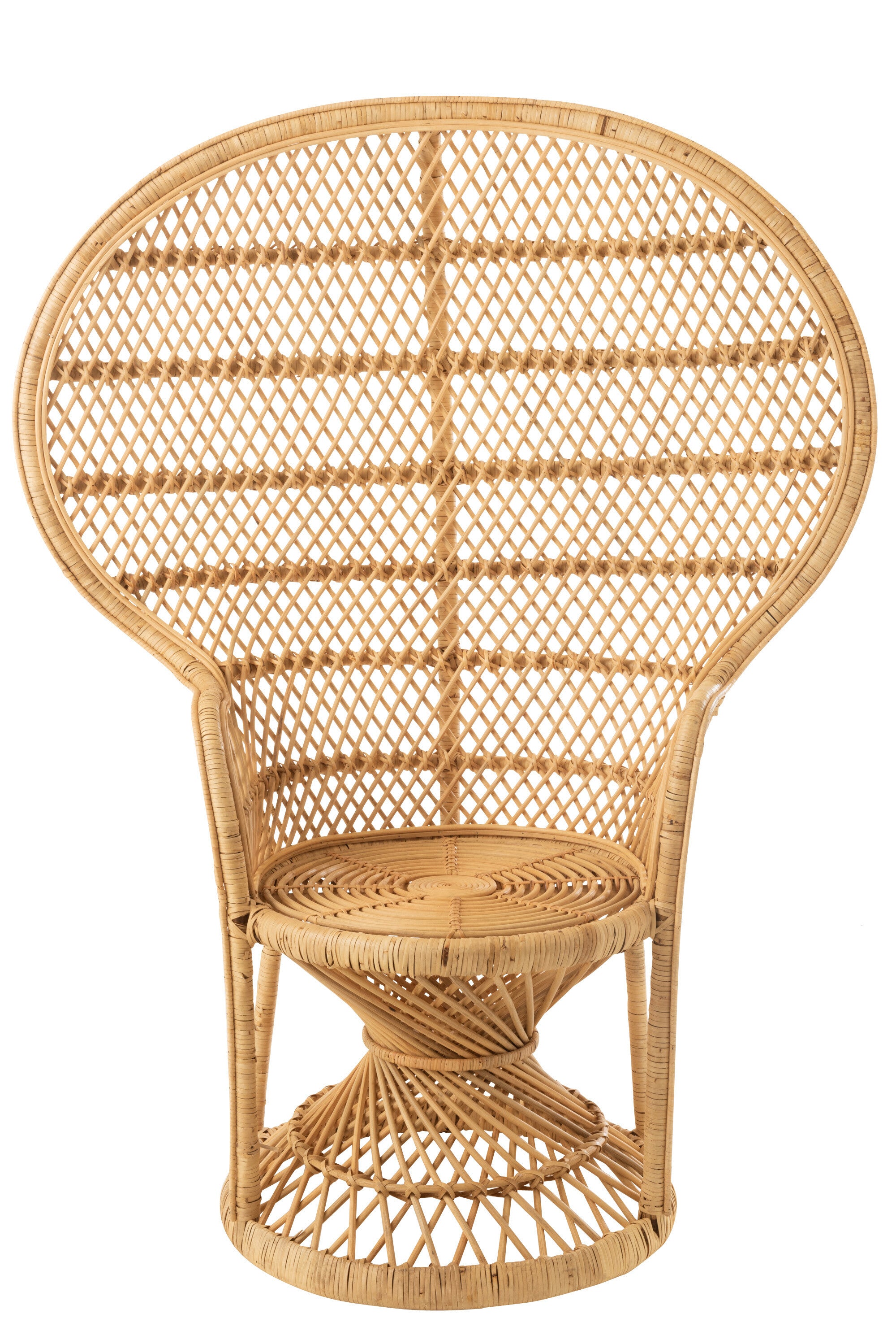 Stuhl Pfau inklusive Kissen Rattan Naturell - Einzigartiges Design und bequemer Sitzplatz für Ihr Zuhause