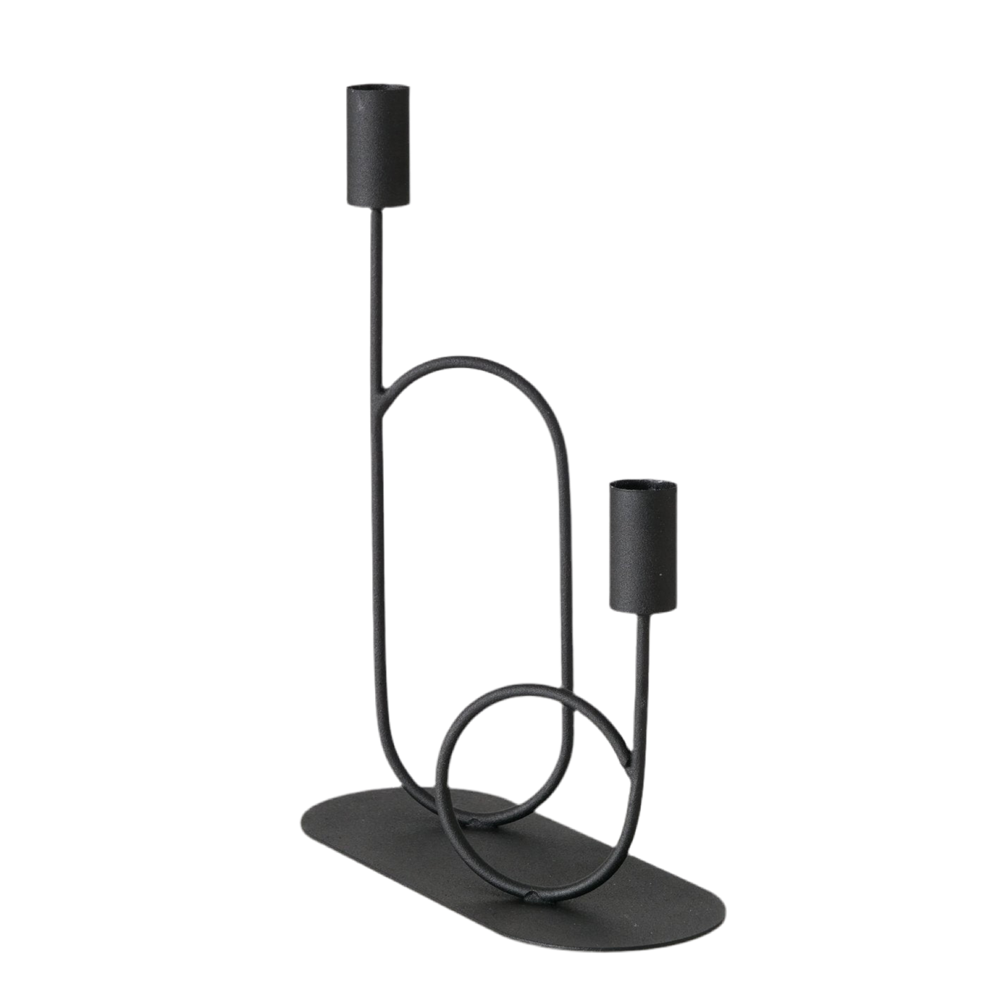 Kerzenleuchter Orlando Schwarz Matt Metall 26 cm