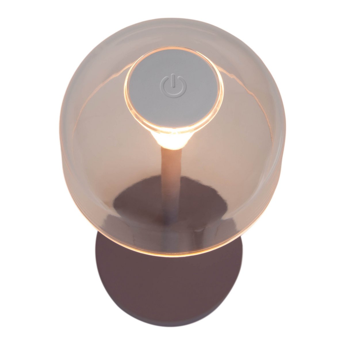 2-er Set LED-Akku-Tischleuchte "Gomba" für Außen und Innen, aus Metall und Kunststoff in Brombeere , 18,5 cm hoch