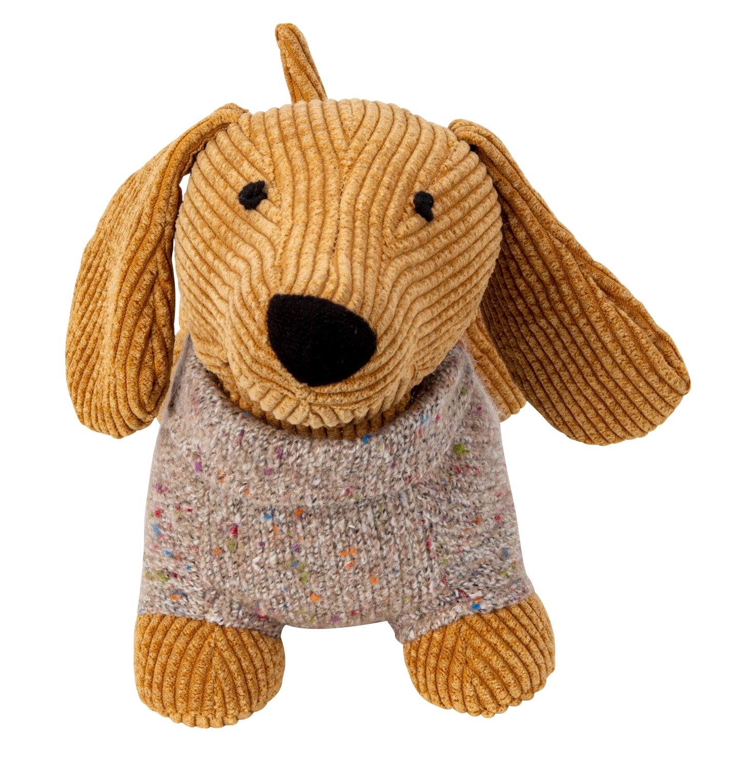 Türstopper Dackel Milo Mit Pullover Braun 31cm Cordstoff