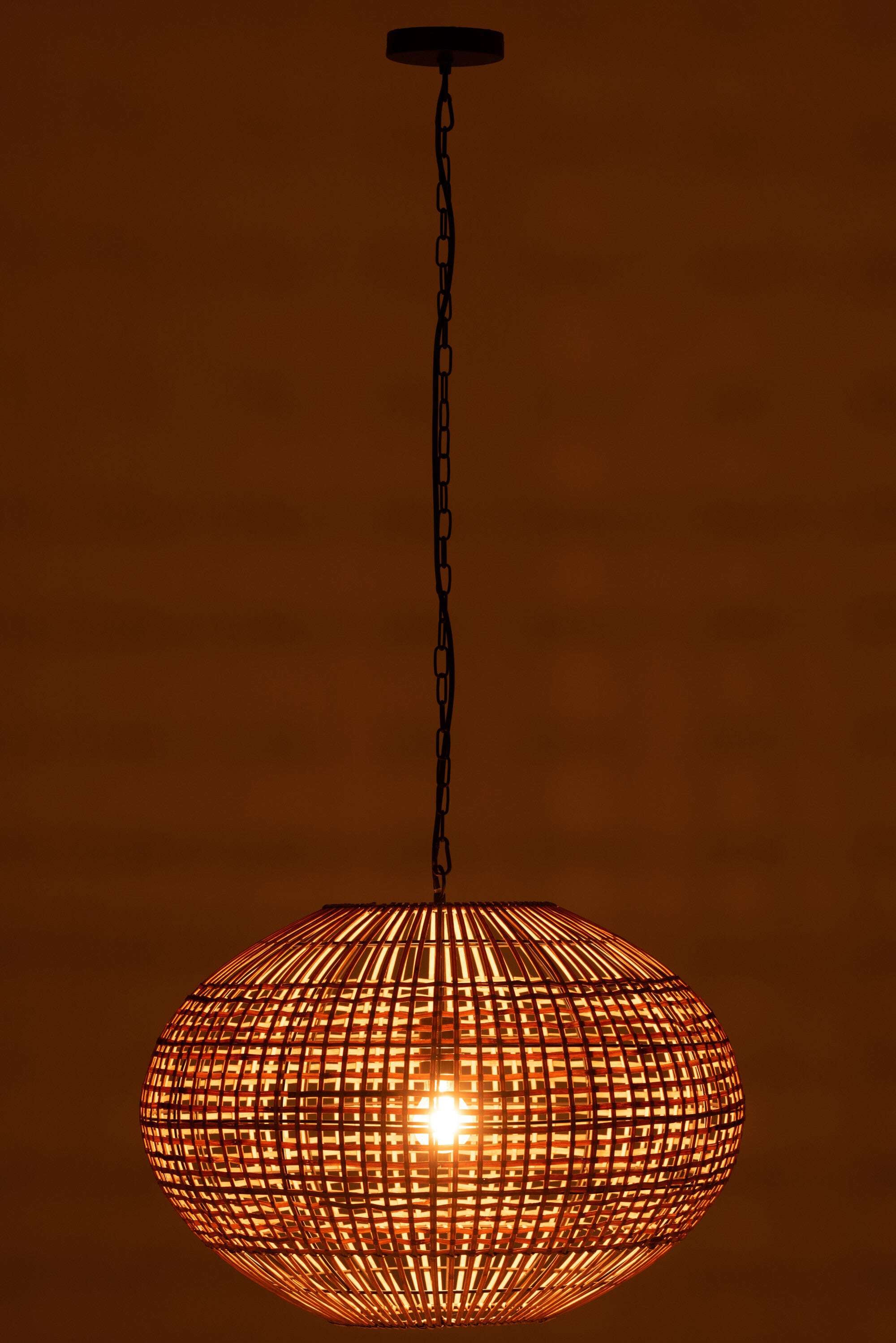 Stilvolle Hängelampe aus Rattan und Metall in Braun/Schwarz - Elegantes Lichtdesign für Ihr Zuhause