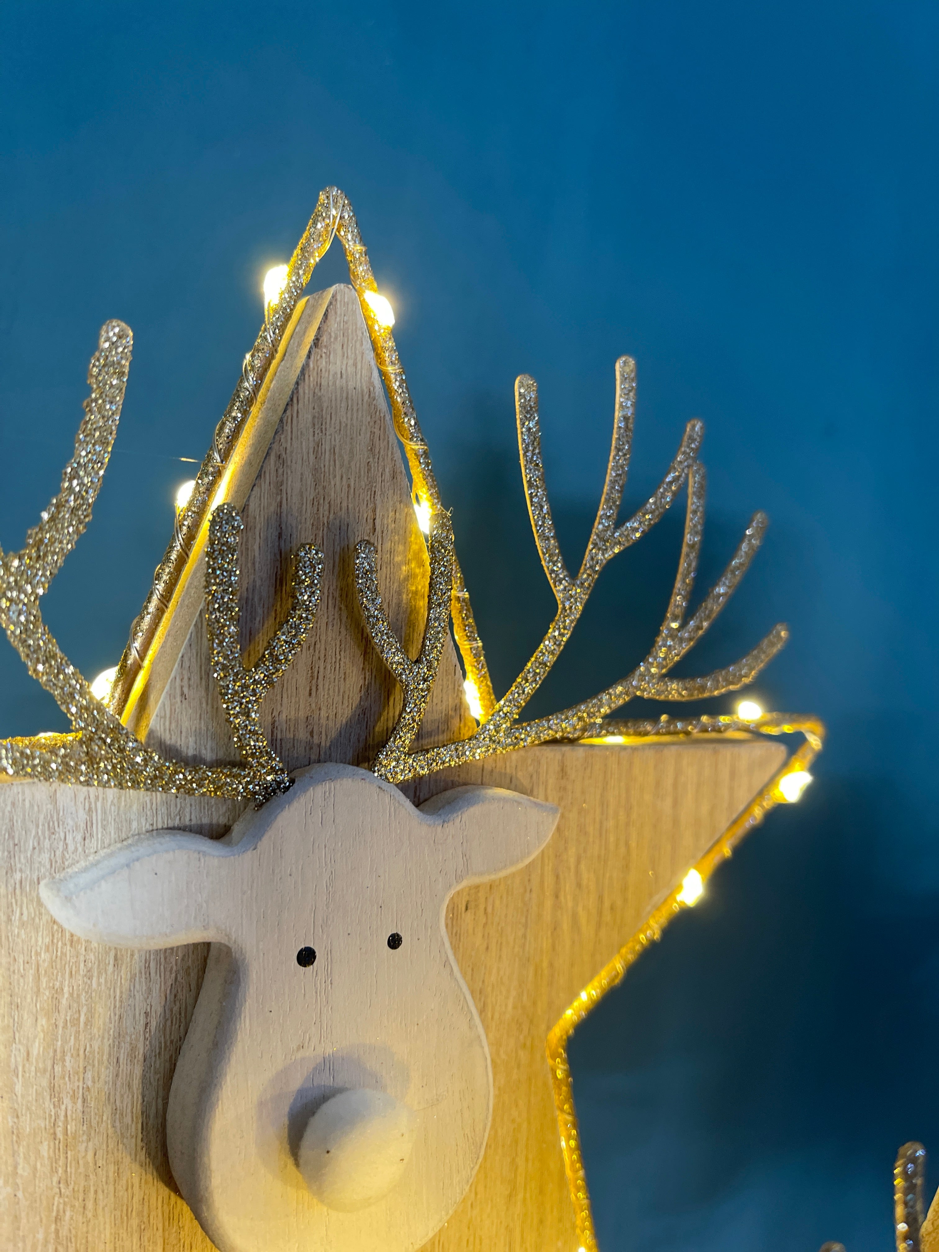 Aufsteller Rentierkopf LED zwei Größen Weihnachtsdekoration Hirsch Elch