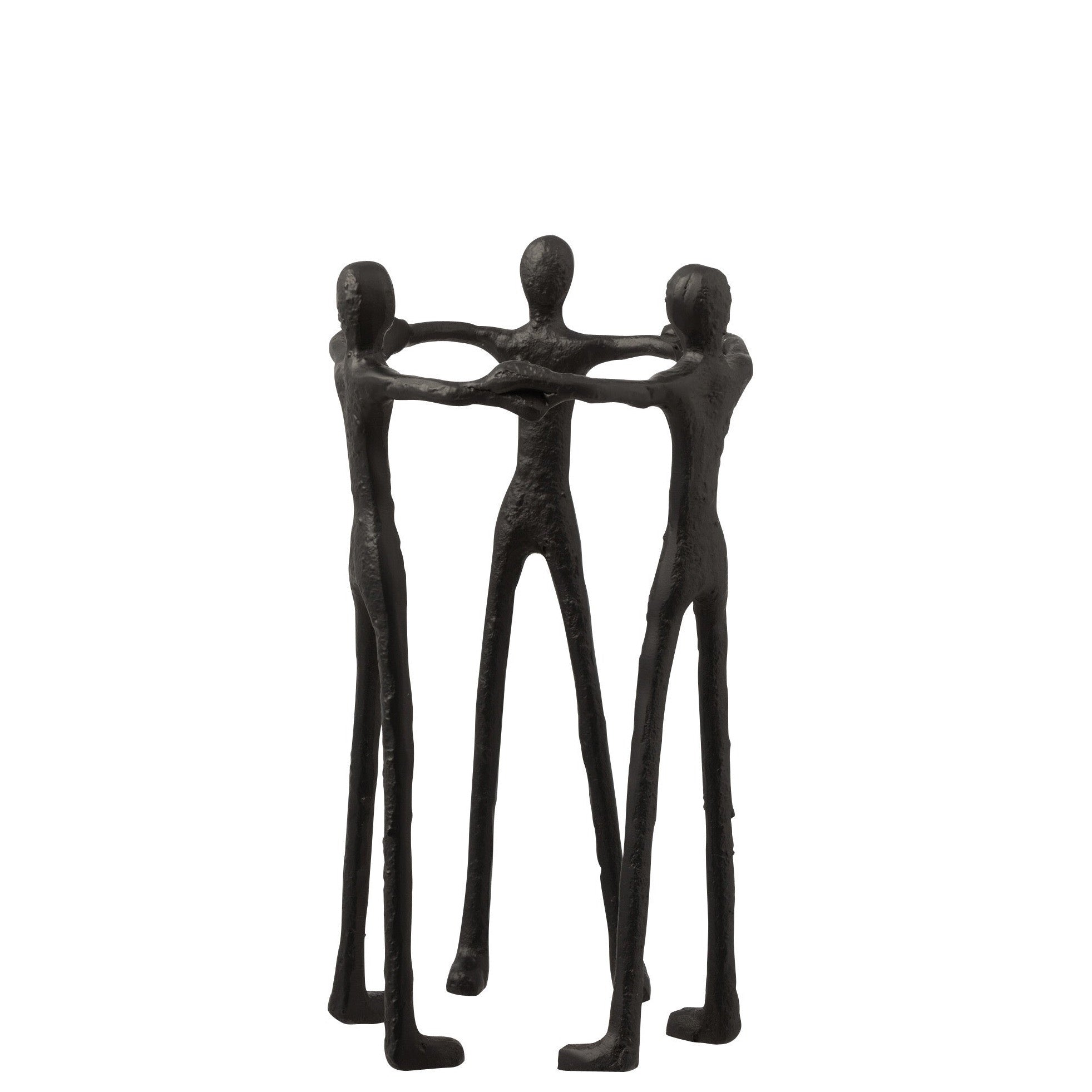 2er Set Figur Personen bilden ein Kreis aus Aluminium in Schwarz - Symbol der Einheit und Zusammengehörigkeit