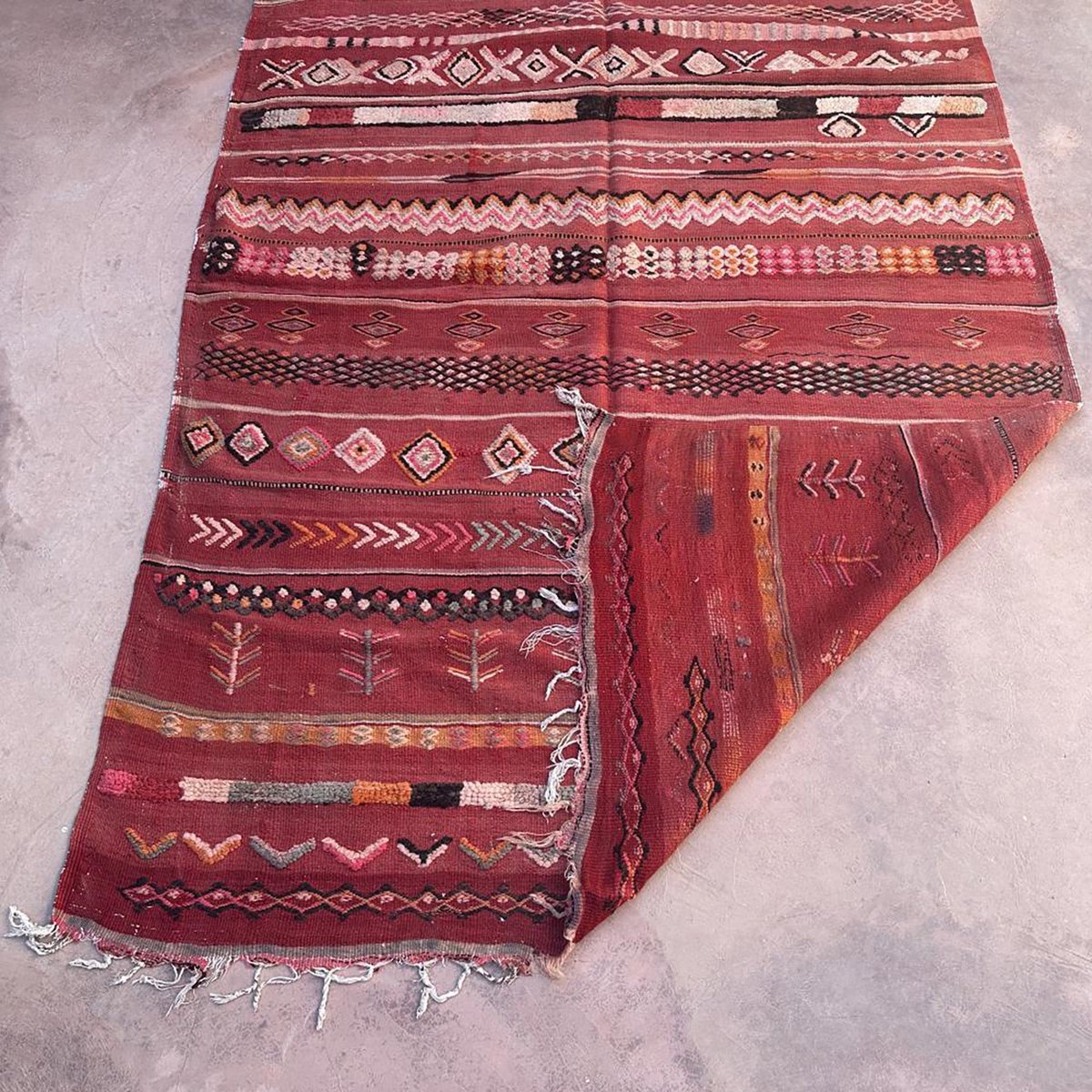 Marokkaner Berber Kilim reiner Wolle 169 x 364 cm Teppich