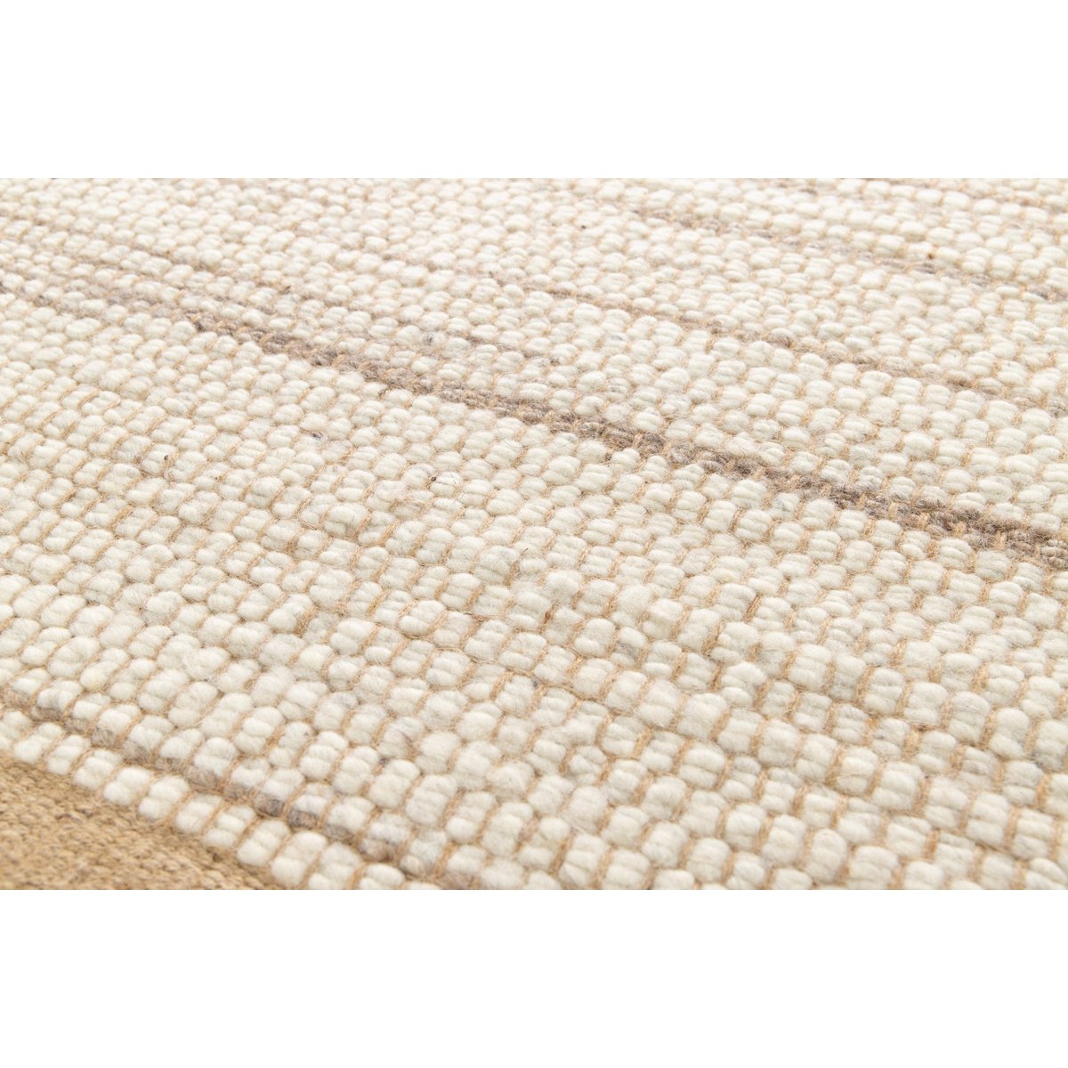 Handgefertigter Wollteppich aus dem Neuland und Jute Marius