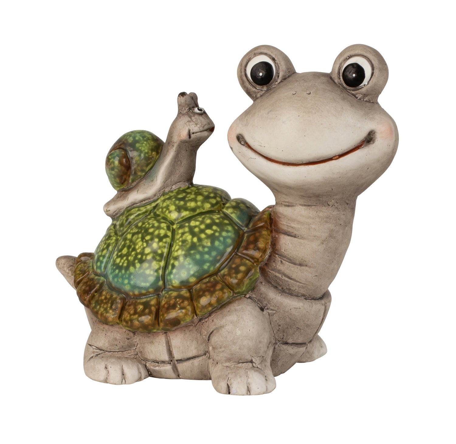 Turtle Sammy ceramic decorative figure with snail colorful 13cm