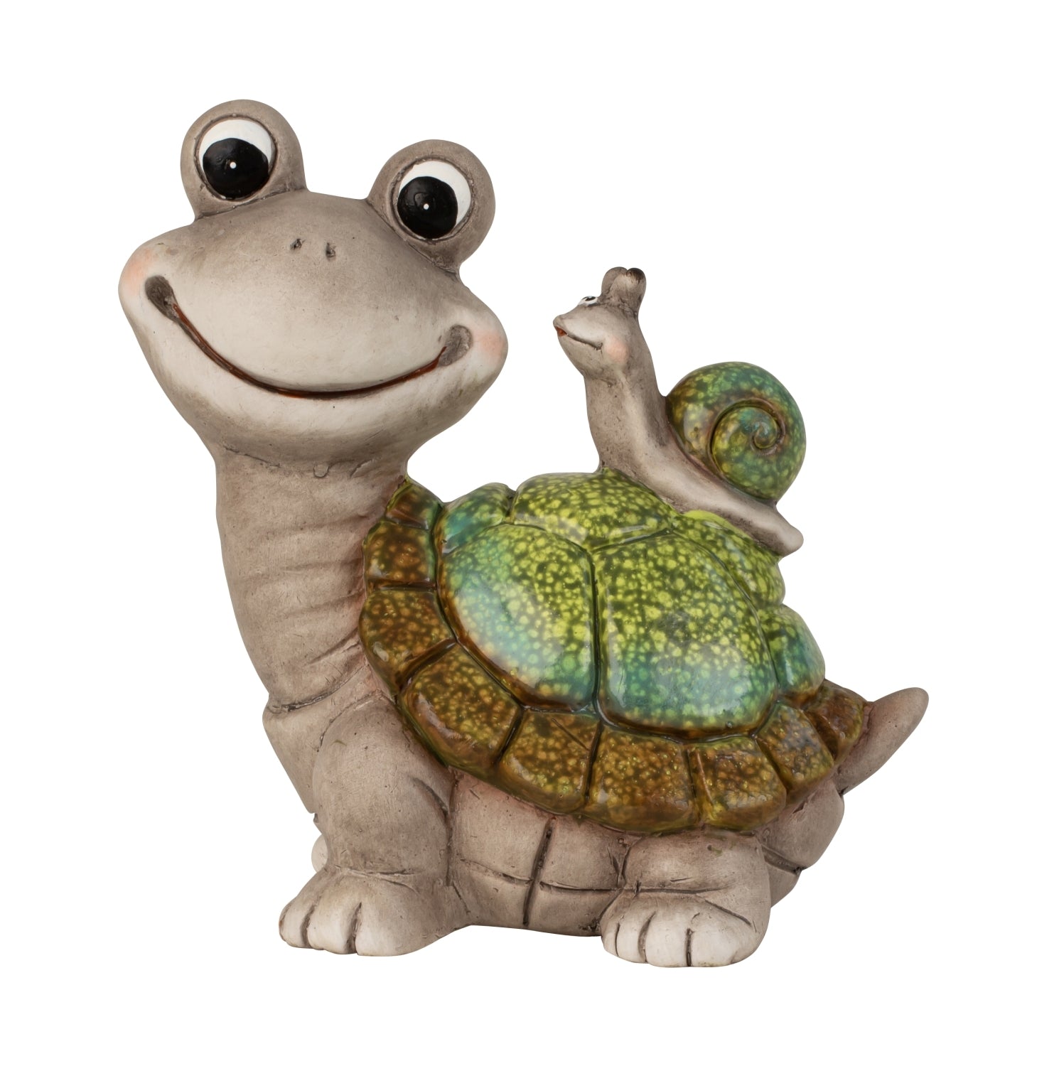 Decorative figure Frohsinn turtle with snail ceramic colorful 19cm
