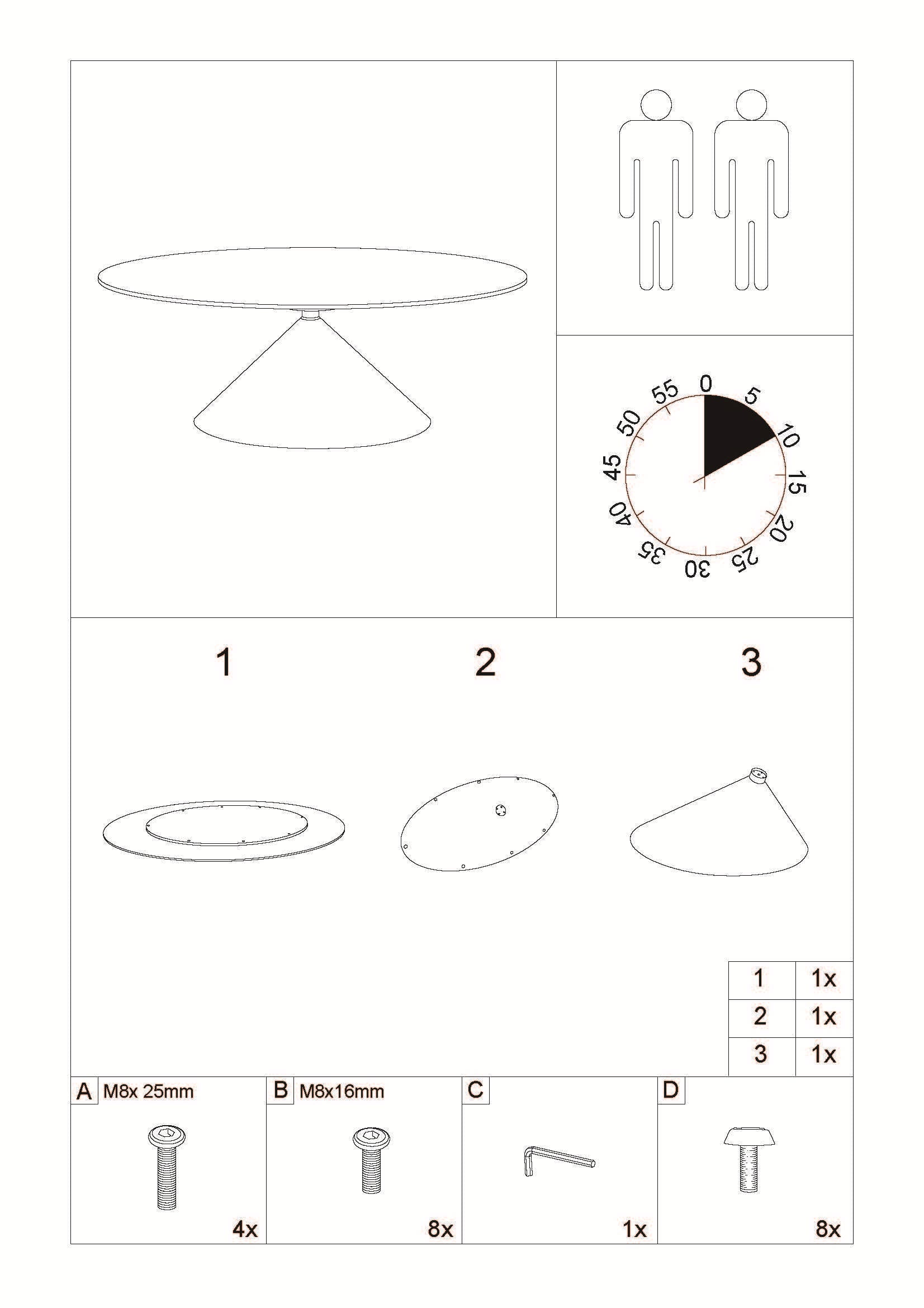 Esstisch Orion Modern 180x90 cm Oval Holzoptik und Metall