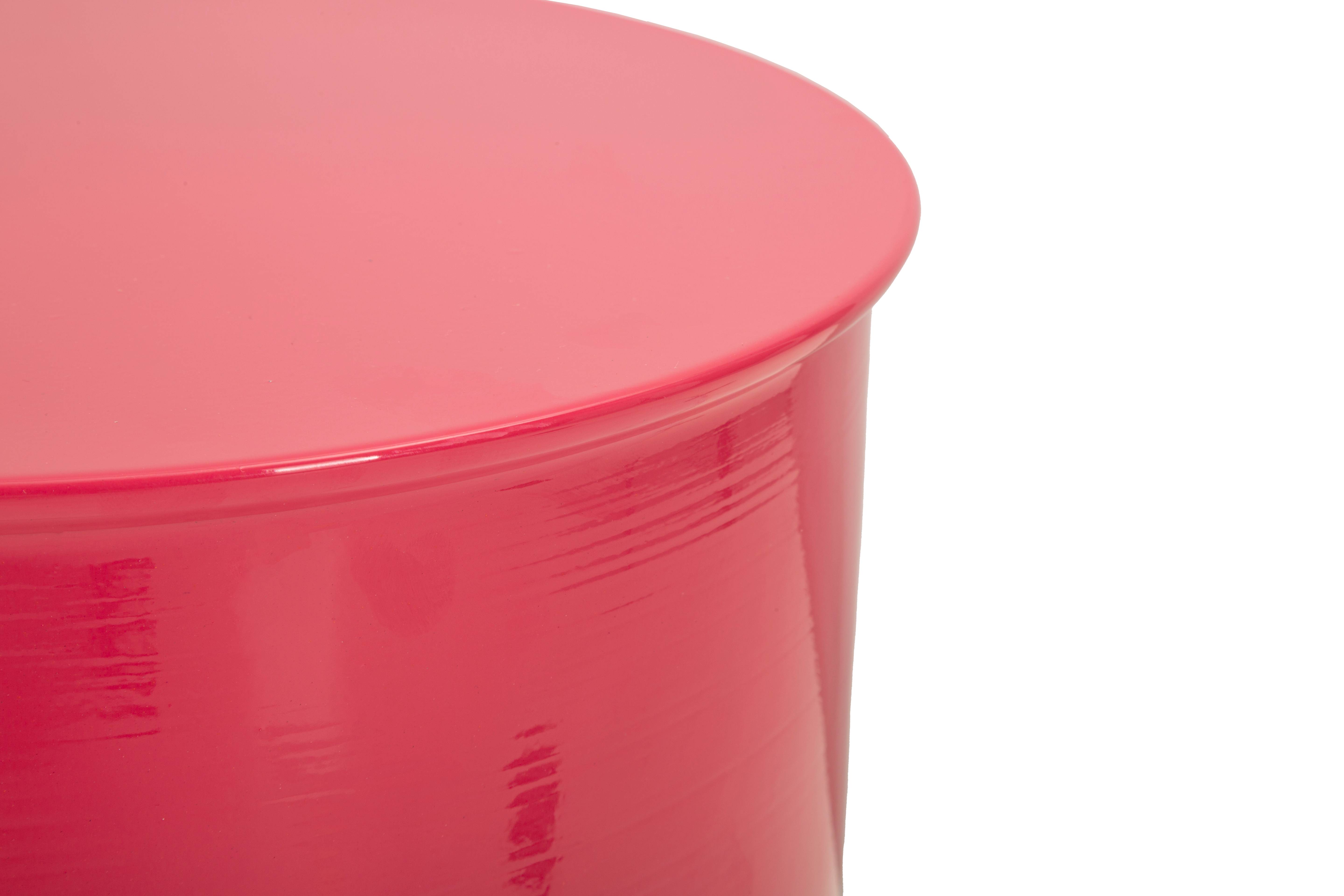 Beistelltisch Oyi Fuxia Metall modern rund pink