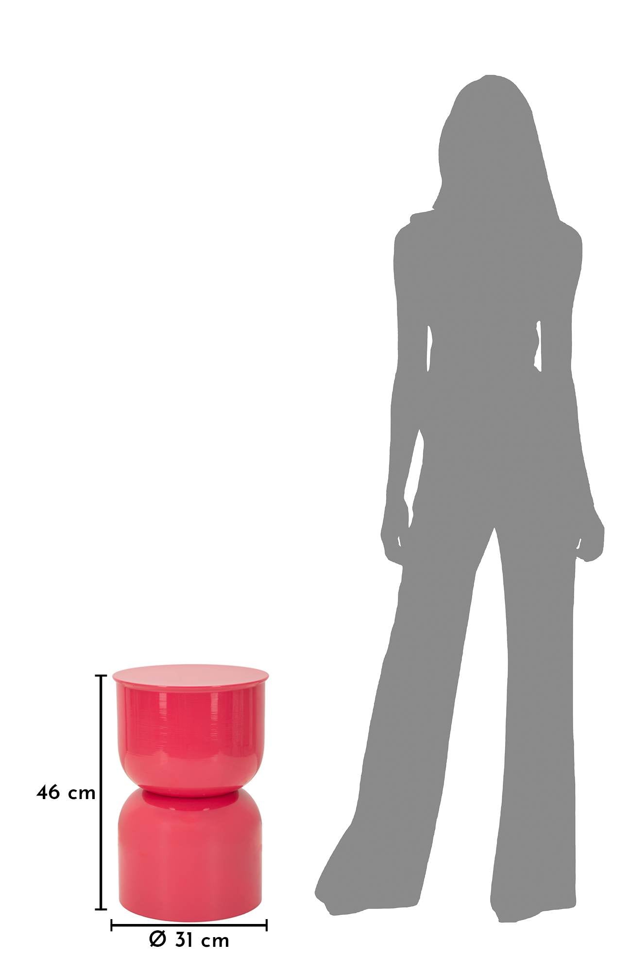 Beistelltisch Oyi Fuxia Metall modern rund pink