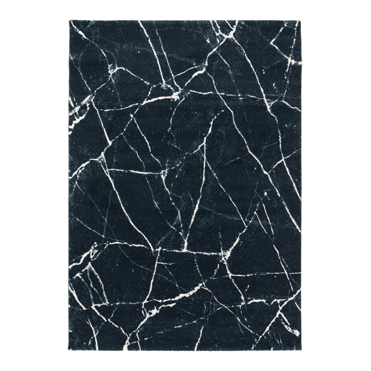 Weicher dunkler und glatter dunkelblauer Teppich Marmor