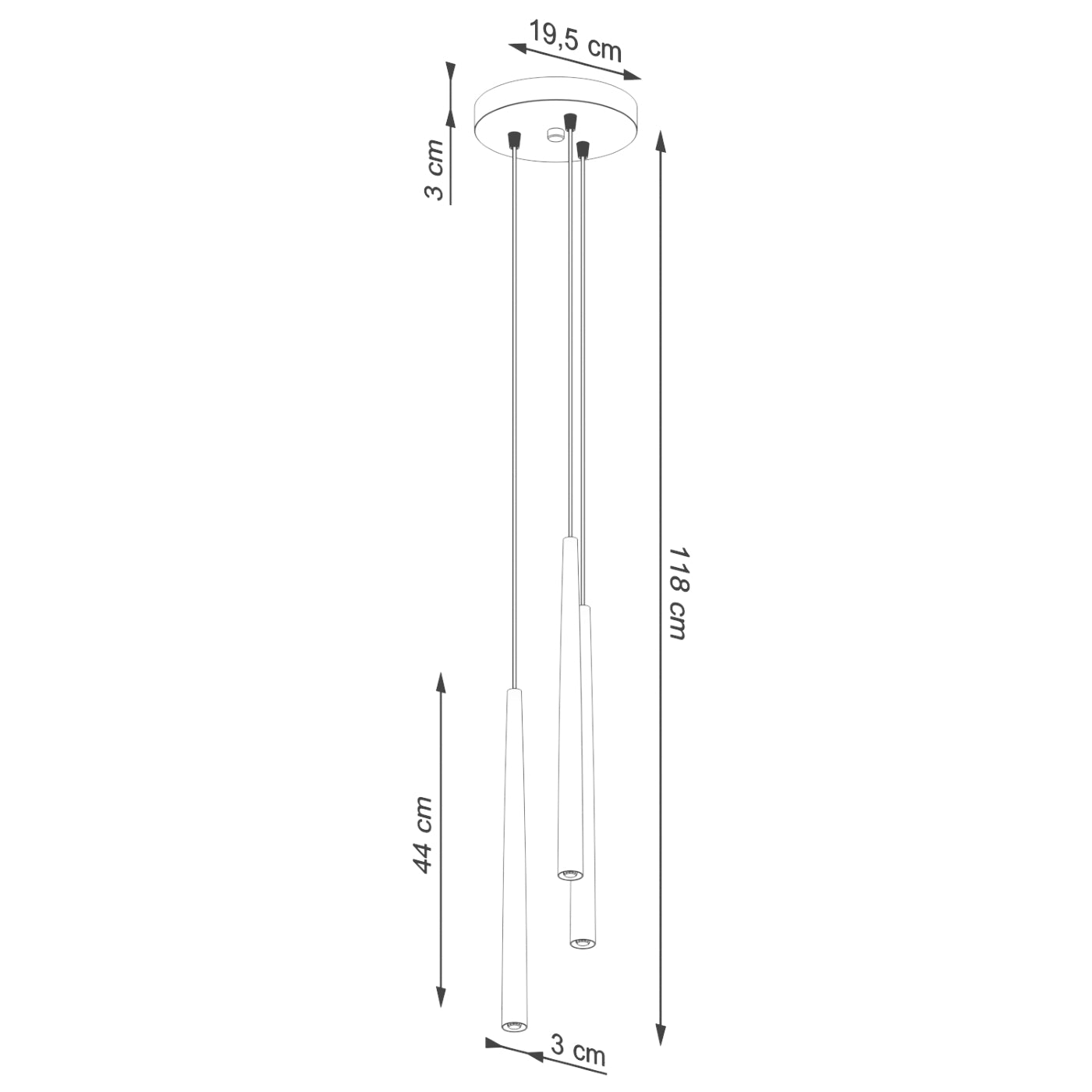 Hanglamp BLISS 3P Zwart – Stijlvolle hanglamp met drie lichtbronnen