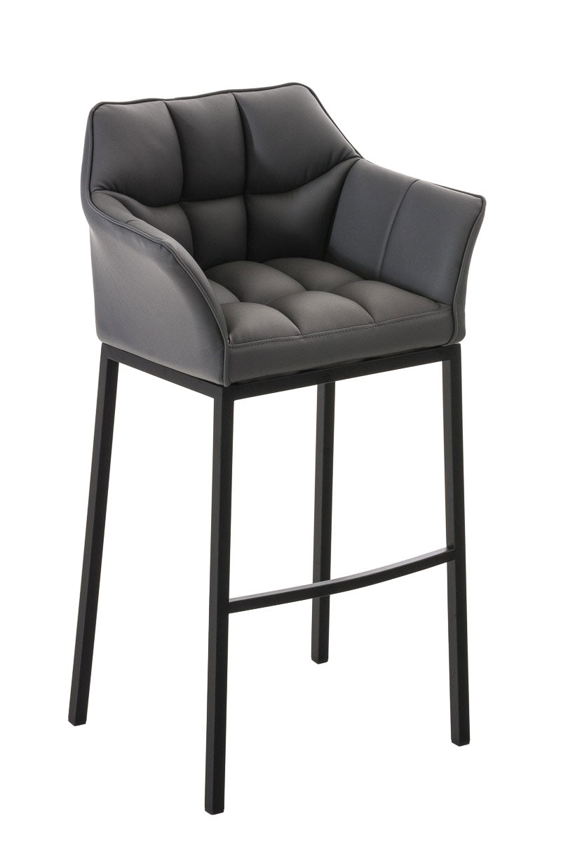 Damaso bar stool in faux leather with four-legged base