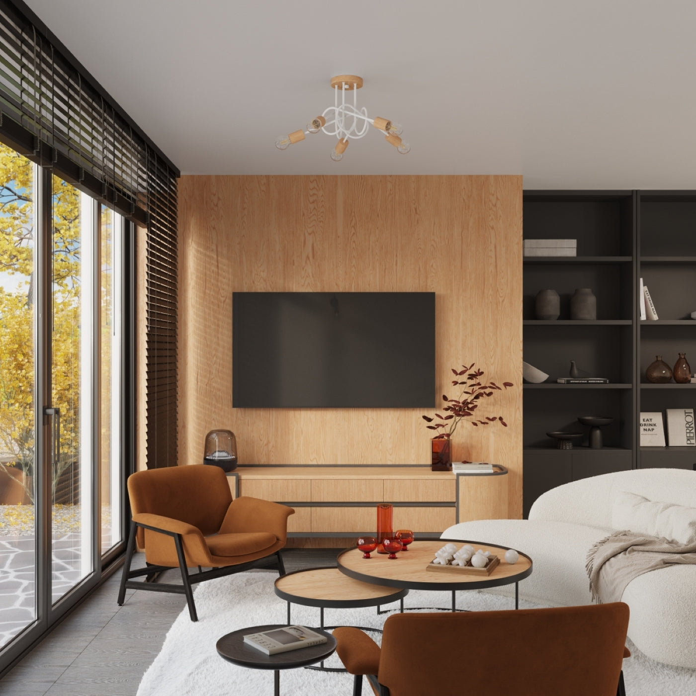 Kronleuchter EMBER 5 Weiß – Moderner Leuchter mit fünf Lichtquellen