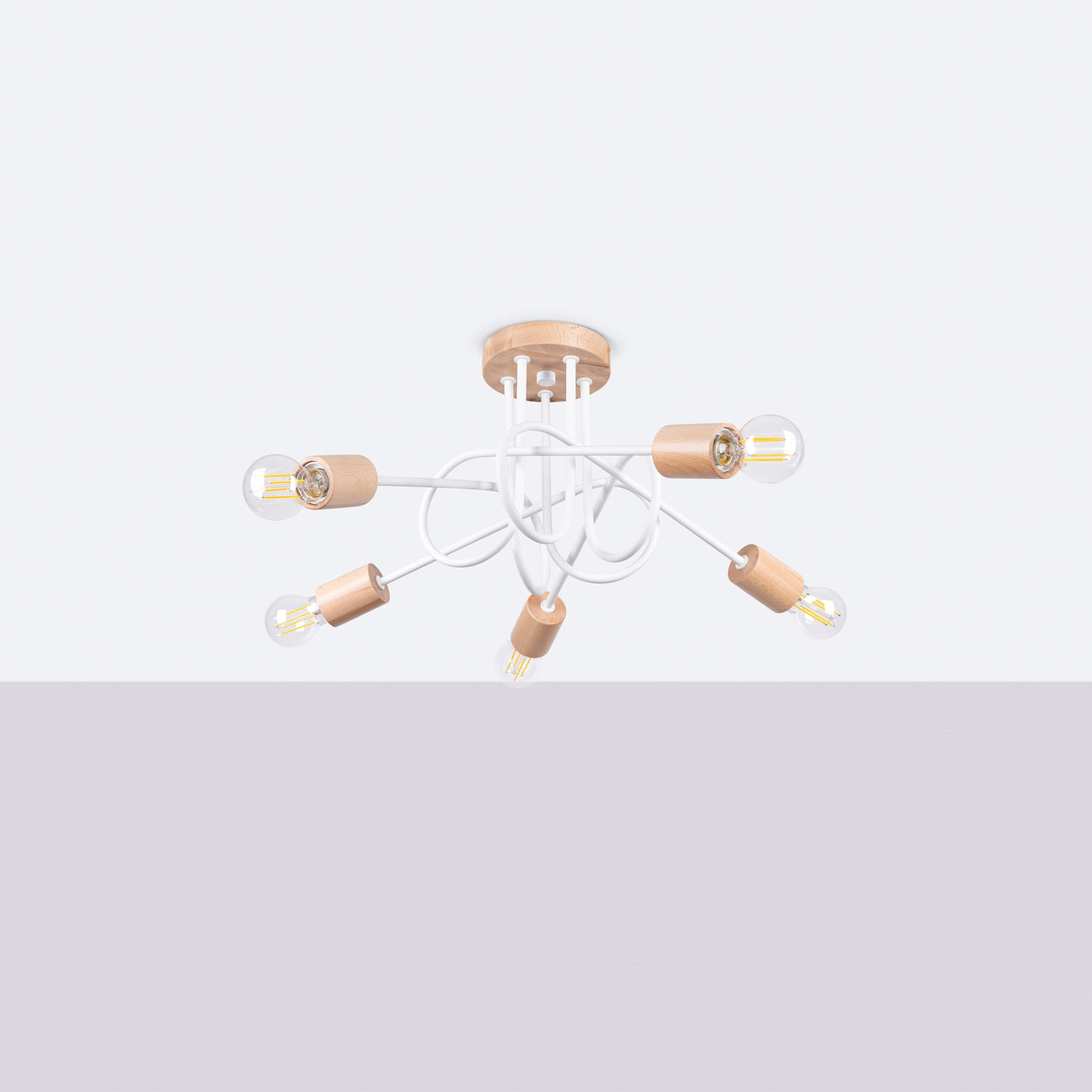 Kronleuchter EMBER 5 Weiß – Moderner Leuchter mit fünf Lichtquellen