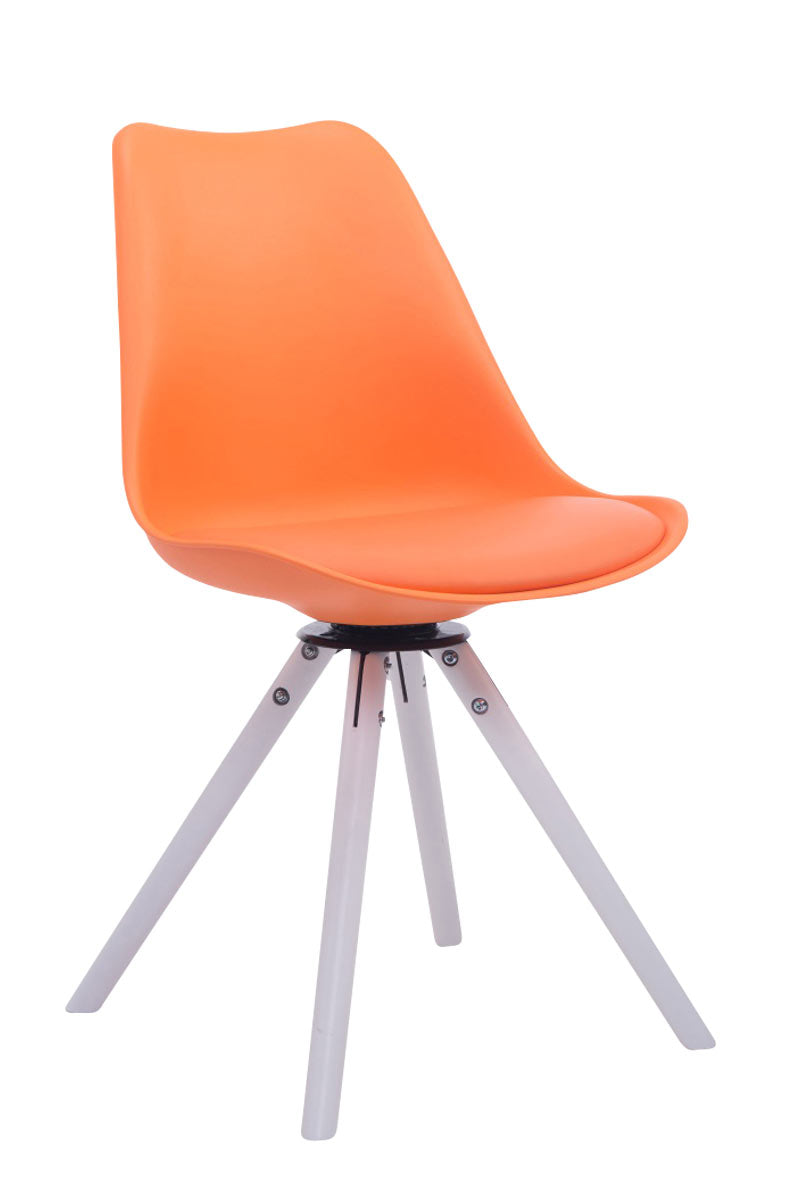 Visitor chair Troyes swivel imitation leather round