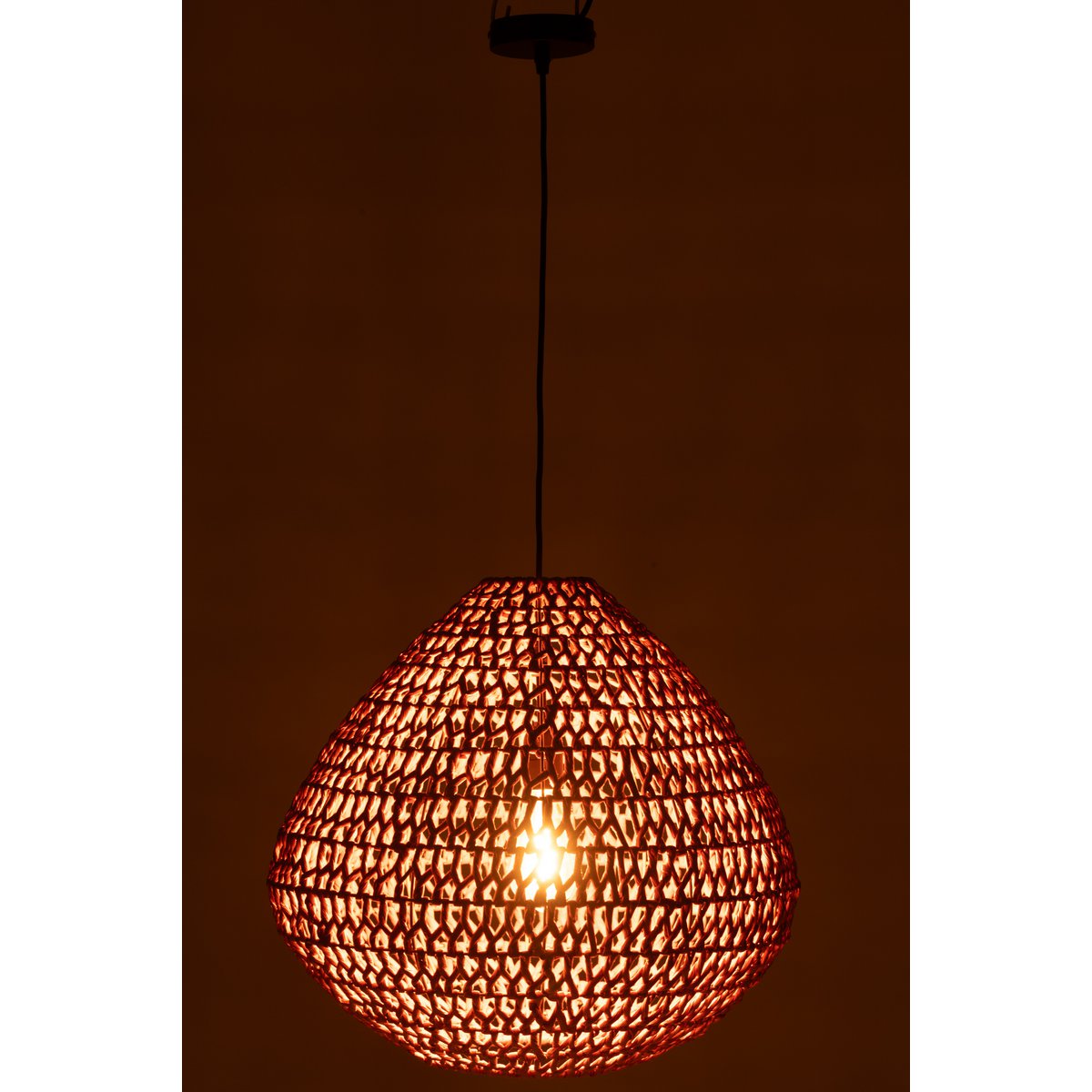 Deckenleuchte Orange Metall in Gedrehter Optik