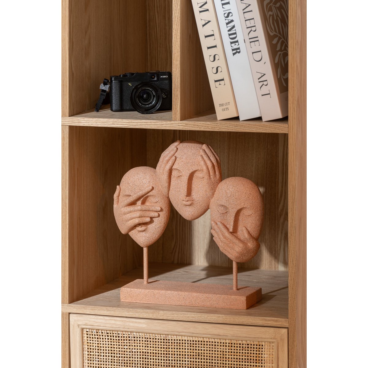 Dekofigur Gesichter Sehen Hören Schweigen Resin Terra auf Stand