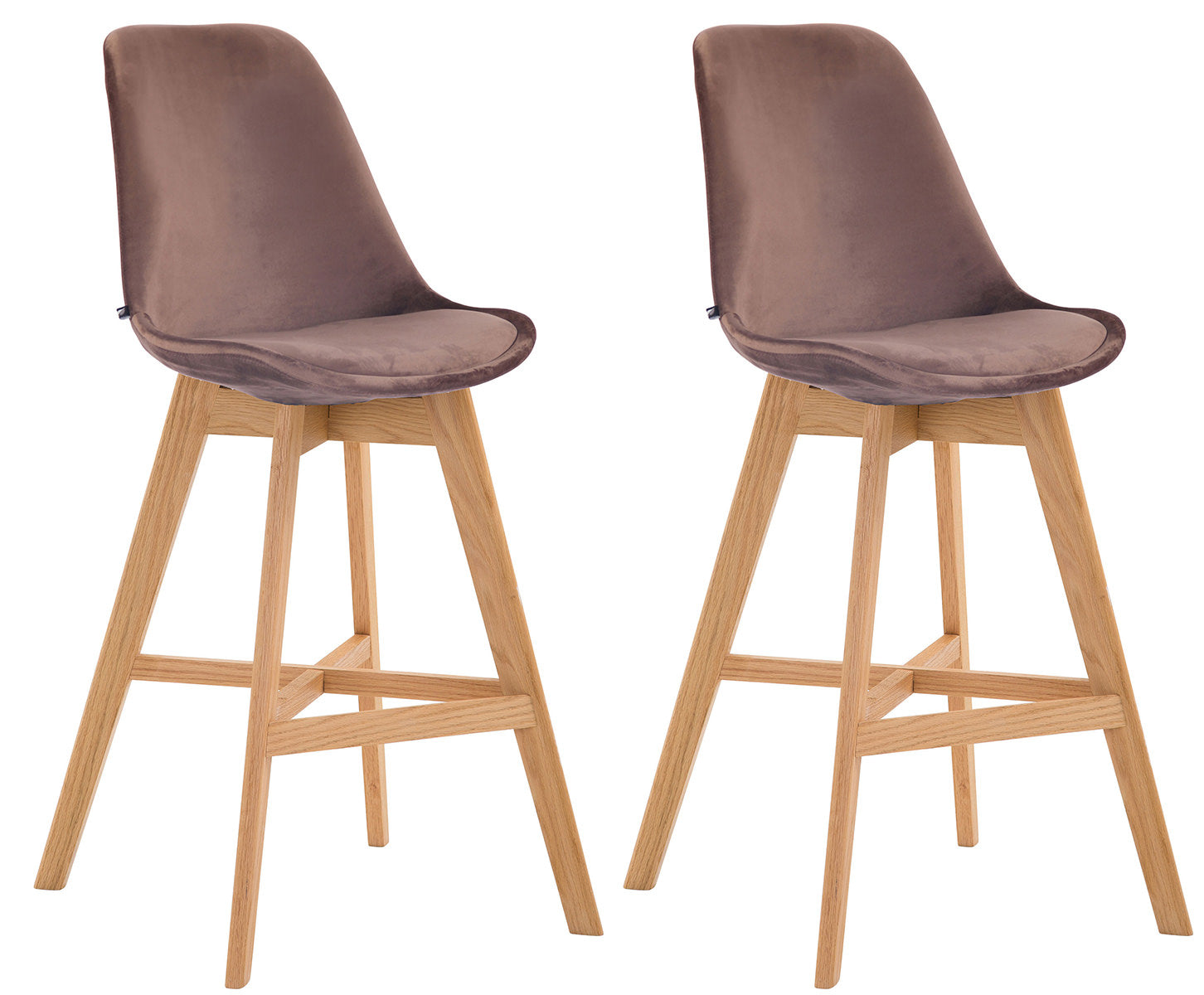 Set of 2 Cannes velvet bar stools